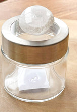 Load image into Gallery viewer, Small Glass Jar with Crystal Quartz Gemstone Lid
