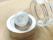 Load image into Gallery viewer, Small Glass Jar with Crystal Quartz Gemstone Lid
