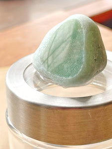 Small Glass Jar with Aventurine Gemstone Lid