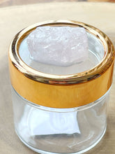 Load image into Gallery viewer, Small Glass Jar with Rose Quartz Gemstone Lid
