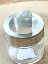 Load image into Gallery viewer, Small Glass Jar with Fluorite Gemstone Lid
