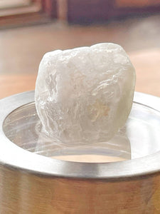 Small Glass Jar with Fluorite Gemstone Lid