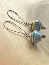 Load image into Gallery viewer, Handmade Recycled Paper Bead Earrings
