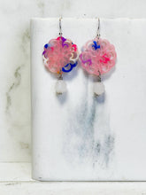 Load image into Gallery viewer, Pink Flower with Rose Quartz Earrings

