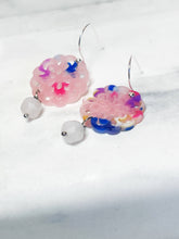 Load image into Gallery viewer, Pink Flower with Rose Quartz Earrings
