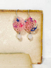 Load image into Gallery viewer, Pink Flower with Rose Quartz Earrings

