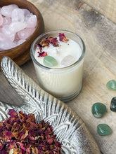 Load image into Gallery viewer, Rose Quartz &amp; Rose Votive Candle
