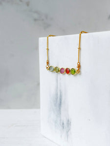 Watermelon Tourmaline Gemstone Necklace