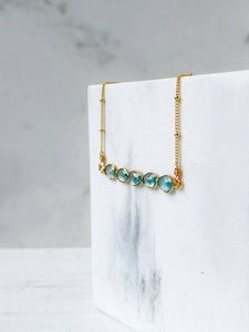 Blue Zircon Gemstone Necklace