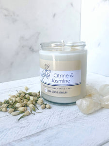 Citrine & Jasmine Candle Organic Soy Wax Candle