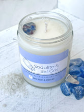 Load image into Gallery viewer, Sodalite &amp; Sel Gris Organic Soy Wax Candle
