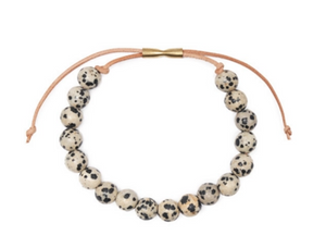 Shirin Men's Gemstone Bracelet - Dalmatian Jasper