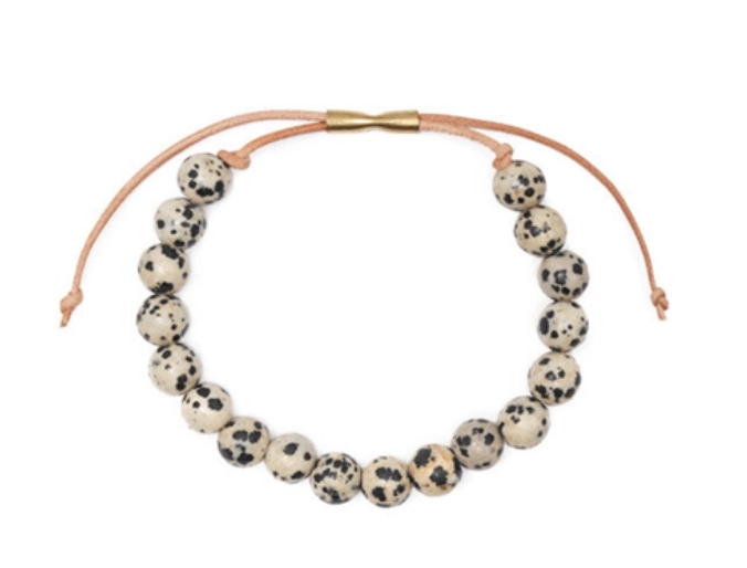 Shirin Men's Gemstone Bracelet - Dalmatian Jasper