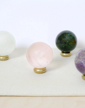 Load image into Gallery viewer, Crystal Ball + Stand - Clear Quartz, Amethyst, Labradorite, and Rose Quartz
