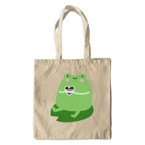 Frog Lurves You Canvas Tote Bags - Asexual Pride Love