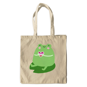 Frog Lurves You Canvas Tote Bags - Lesbian Love