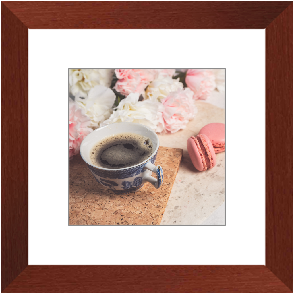 Coffee and Macarons Framed Prints
