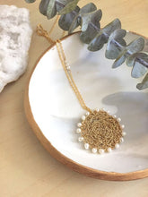 Load image into Gallery viewer, Sunshine Necklace - Wire Crochet Necklace with Freshwater Pearls
