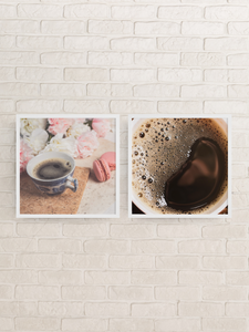 Coffee and Macarons Framed Prints