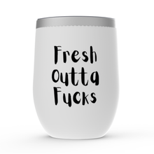 Load image into Gallery viewer, Fresh Outta Fucks Stemless Wine Tumblers
