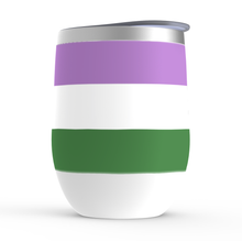 Load image into Gallery viewer, Genderqueer Pride Stemless Wine Tumbler
