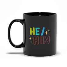 Load image into Gallery viewer, He/Him Black Mugs

